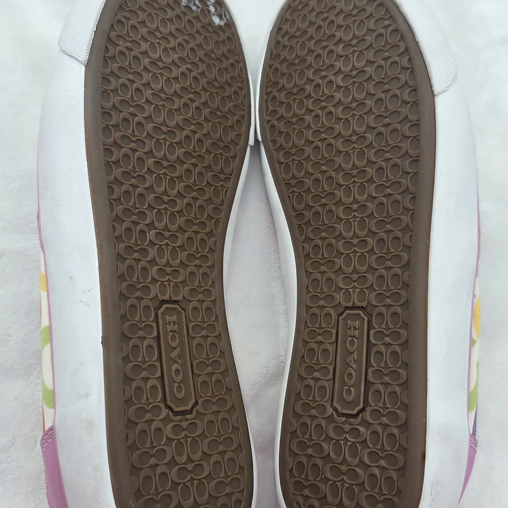 Coach‎ Leatherware Slip-On Sneakers Multicolor C Logo Women’s 6.5B